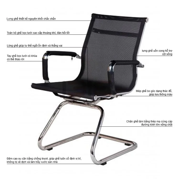 Mô tả ghế nhân viên văn phòng chân quỳ