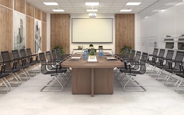 Phòng họp sử dụng ghế nhân viên văn phòng chân quỳ