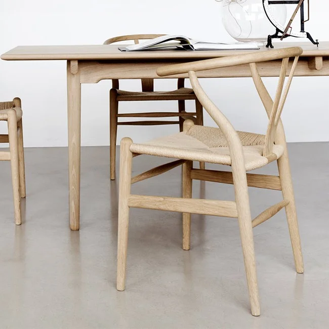 ghế gỗ wishbone đan dây 20