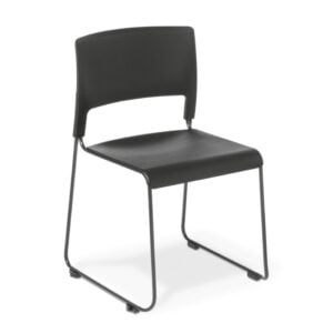 lightweight stacking chair in black color