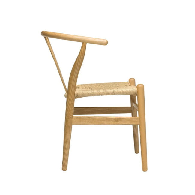 Ghế gỗ Wishbone đan dây mặt ngang