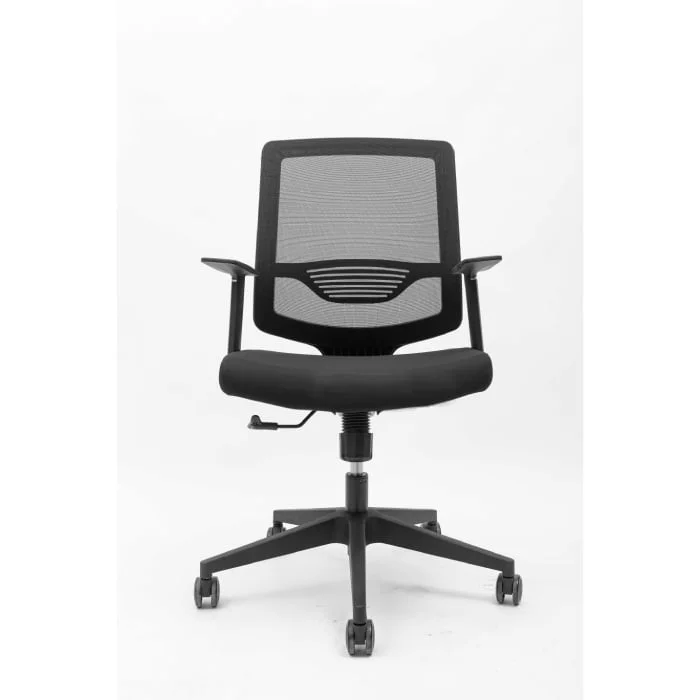 Ghế chân xoay đen lưng vuông mặt trước