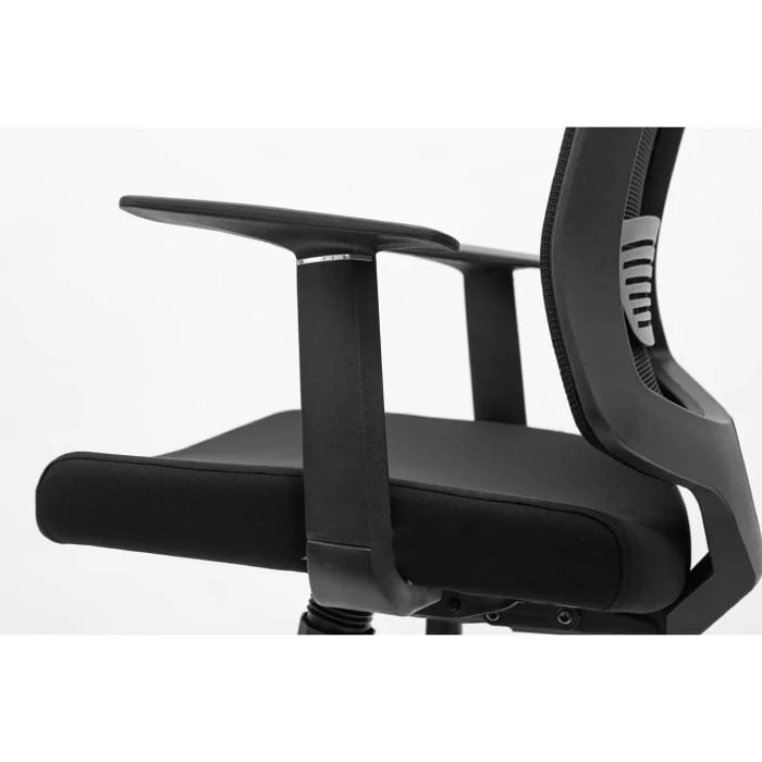 Ghế chân xoay đen lưng vuông mặt ngang