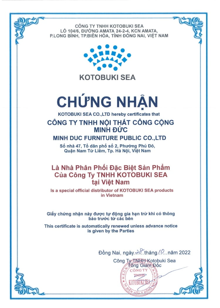 Chứng nhận đại lý đặc biệt