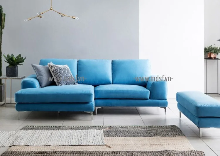 Một hình ảnh khác của ghế sofa nhung nỉ xanh