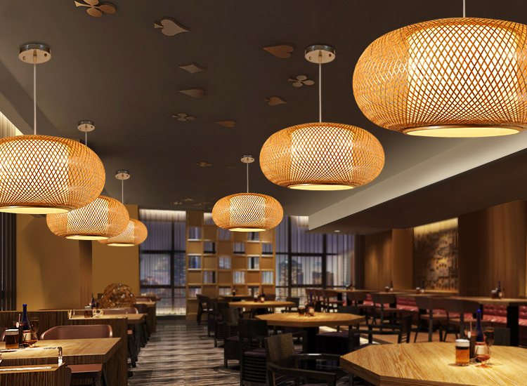 Đèn thả tre trang trí 1