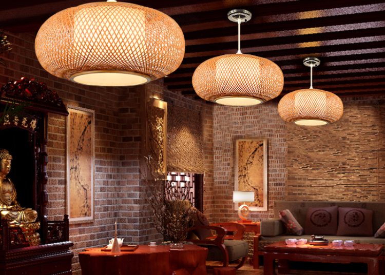 Đèn thả tre trang trí 2