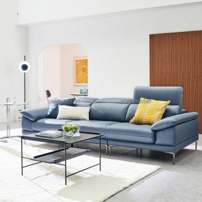 Mẫu sofa văng 3 chỗ màu xanh