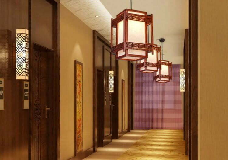 Đèn trần thả gỗ 3