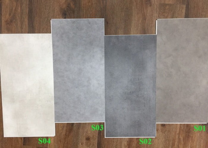 Sàn Vinyl giả bê tông với một số màu khác nhau