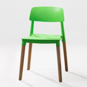 Ghế nhựa trắng chân gỗ ghế nhựa chân gỗ Eames 02