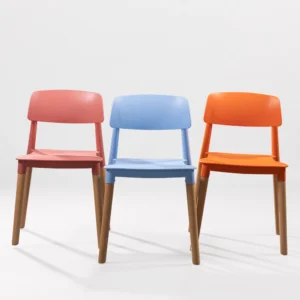 Ghế nhựa trắng chân gỗ ghế nhựa chân gỗ Eames 04