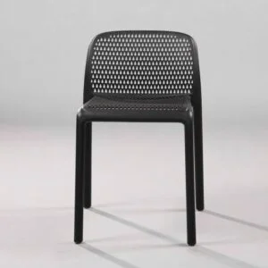 Black plastic chairs