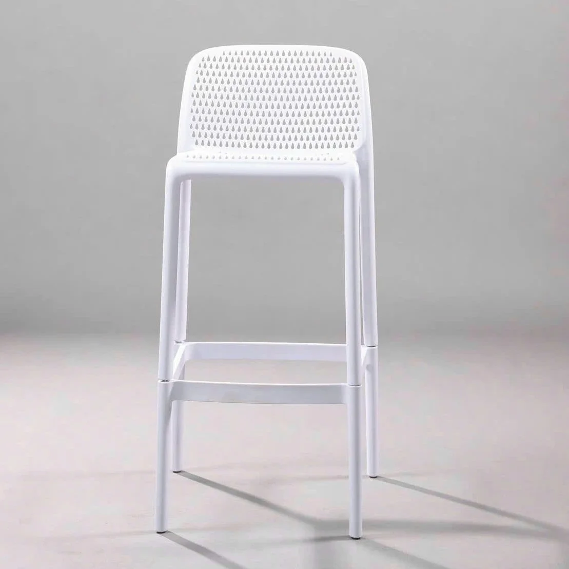 Ghế nhựa màu xám ghế nhựa quầy bar cho không gian ngoài trời - Image 2