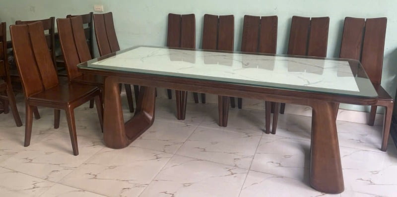 Hình ảnh bộ bàn ghế mặt đá chân gỗ