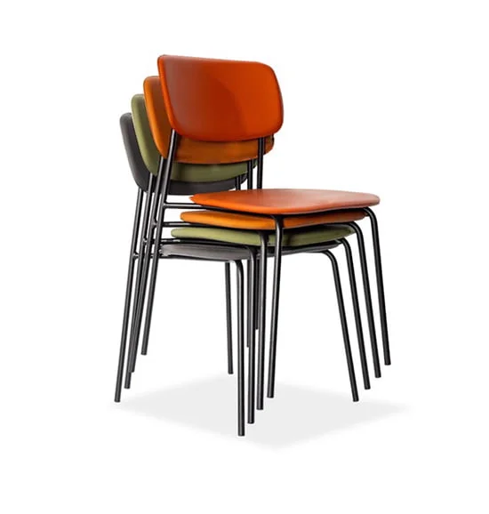 Ghế tựa lưng bọc da xếp chồng