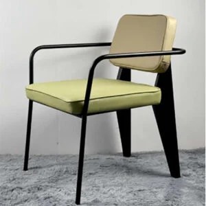 Ghế khung thép tay vịn ghế tựa lưng giả mây ga26