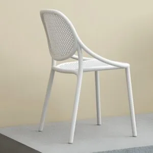 Stackable molded plastic chairs