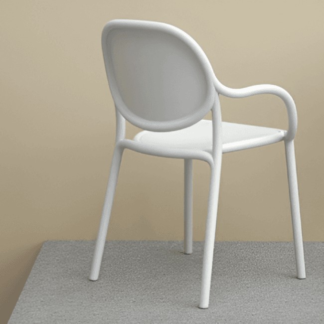 Plastic chair with backrest