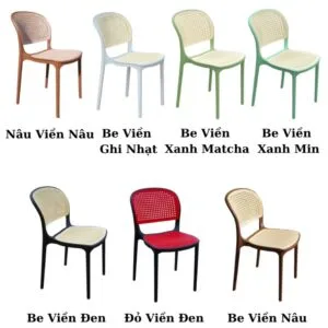 Alternative view of Ghế nhựa đúc giả mây ghế nhựa đẹp cao cấp