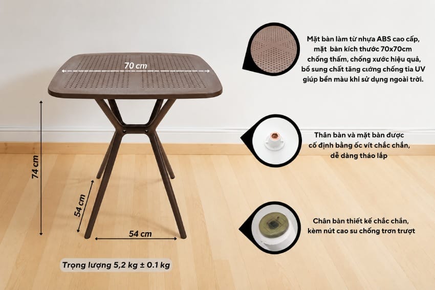 Thông số kỹ thuật của sàn nhựa vuông MD-MN04